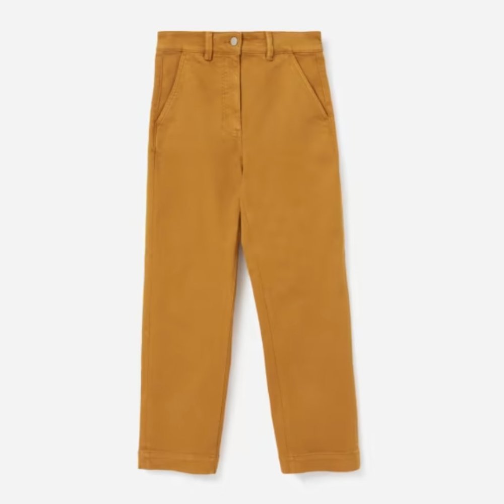 Everlane Straight Leg Crop Brown Khaki Pants Trousers